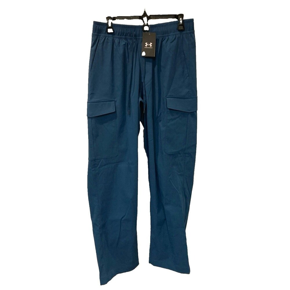 Men's Under Armour Icon Woven Cargo Pant Teal Blue Size Medium NWT
